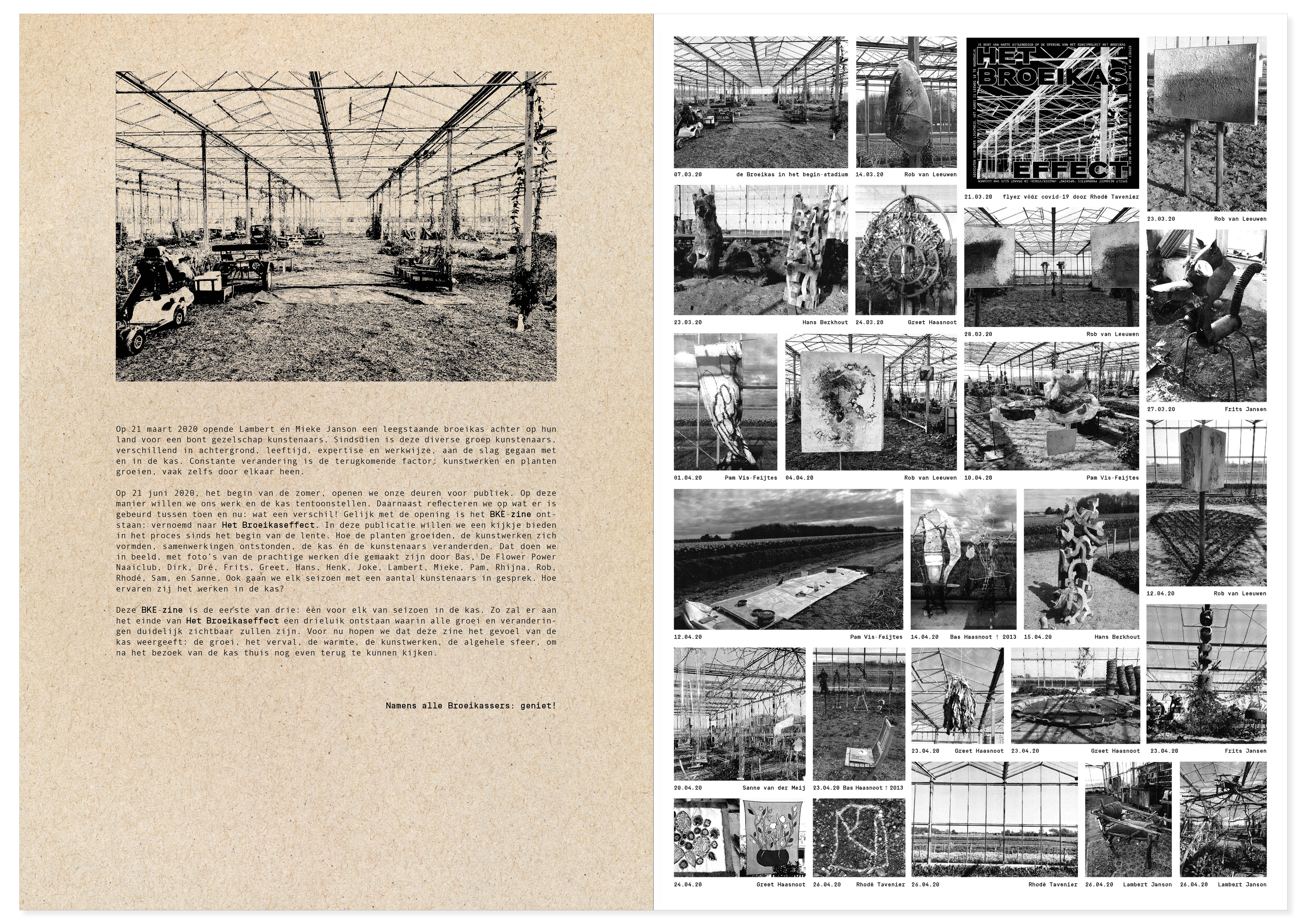 For the first season in "Het Broeikaseffect" / "The Greenhouse Effect" I designed a publication. It contains a visual logbook which shows the growth and developments in the greenhouse. I've interviewed 3 artists about their working process. Concept in collaboration with Sanne van der Meij ---> www.sannevandermeij.com The organic letter shapes are made with leftover mandarin peels. 2020.